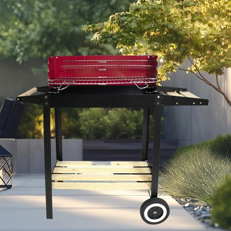 Home square trolley charcoal grill with wheels Patio