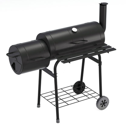 SCB-15 Steel Barrel Charcoal Grill with Offset Smoker