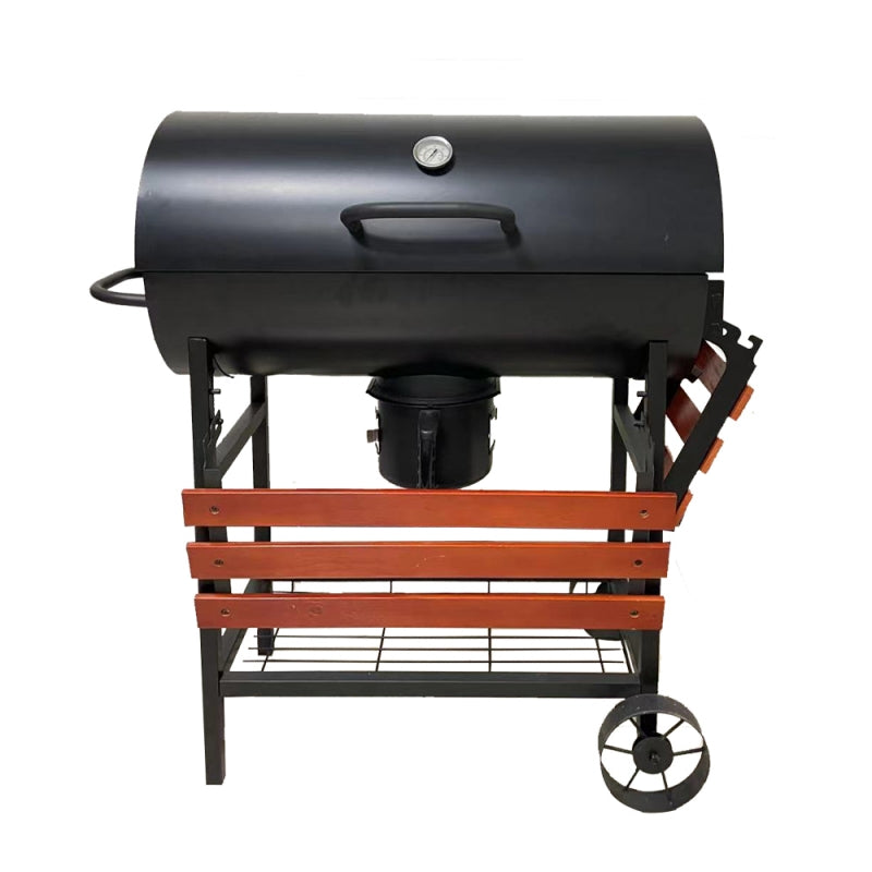 SCB-32 Adjustable Height Large Barrel BBQ Grill with Side Table