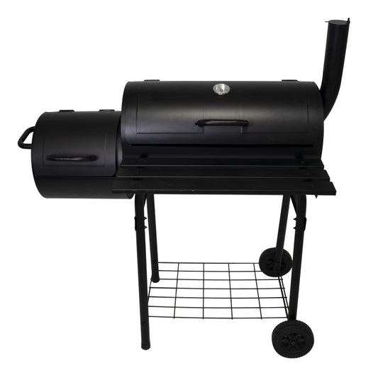 Steel Barrel Charcoal Grill with Offset Smoker