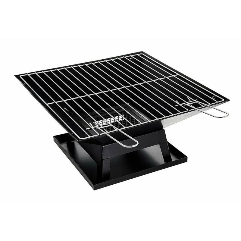 2 IN 1 Outdoor Square Wood-Burning Fire Pit & Grill