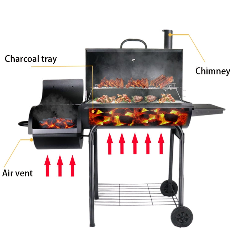Heavy duty Large Offset Smoker Grill