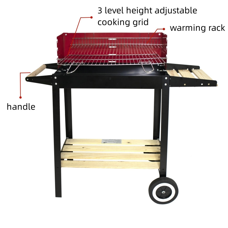 Home square trolley charcoal grill with wheels Patio