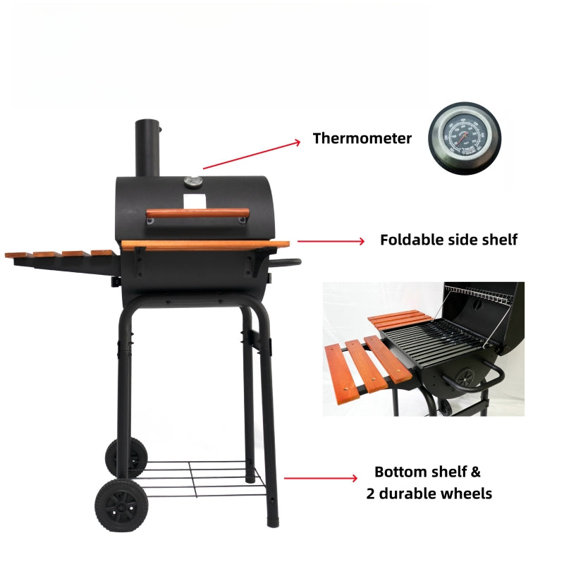 V Shaped Premium Barrel BBQ Smoker Grill