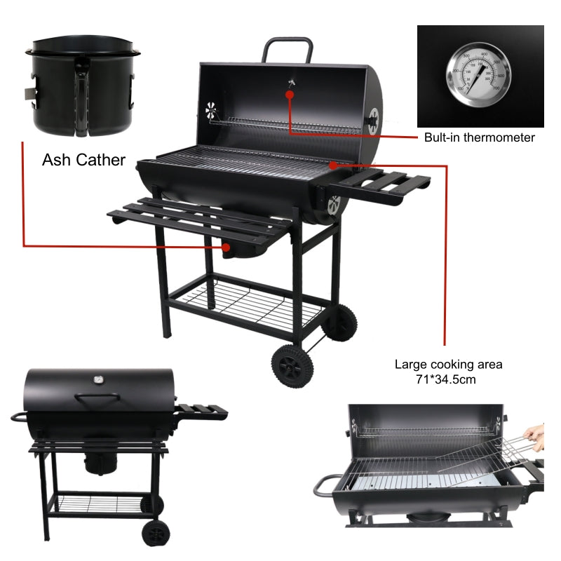 SCB-23 Garden Oil Drum Barrel Charcoal Grills BBQ