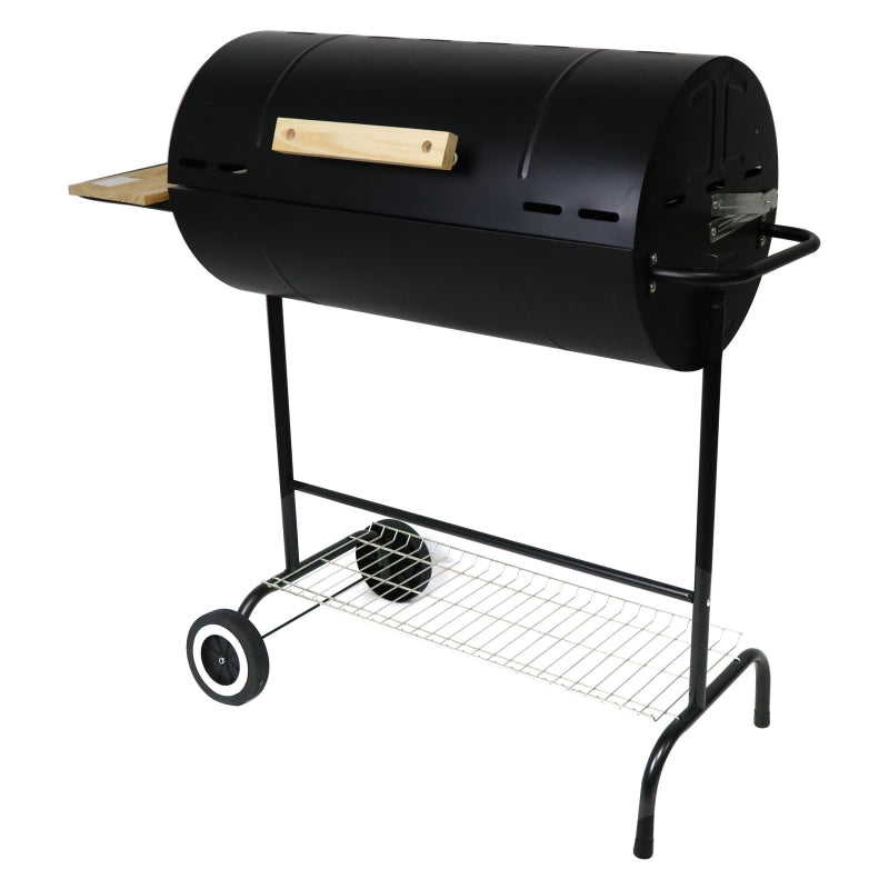 Oil Drum Charcoal Grill With Side Table