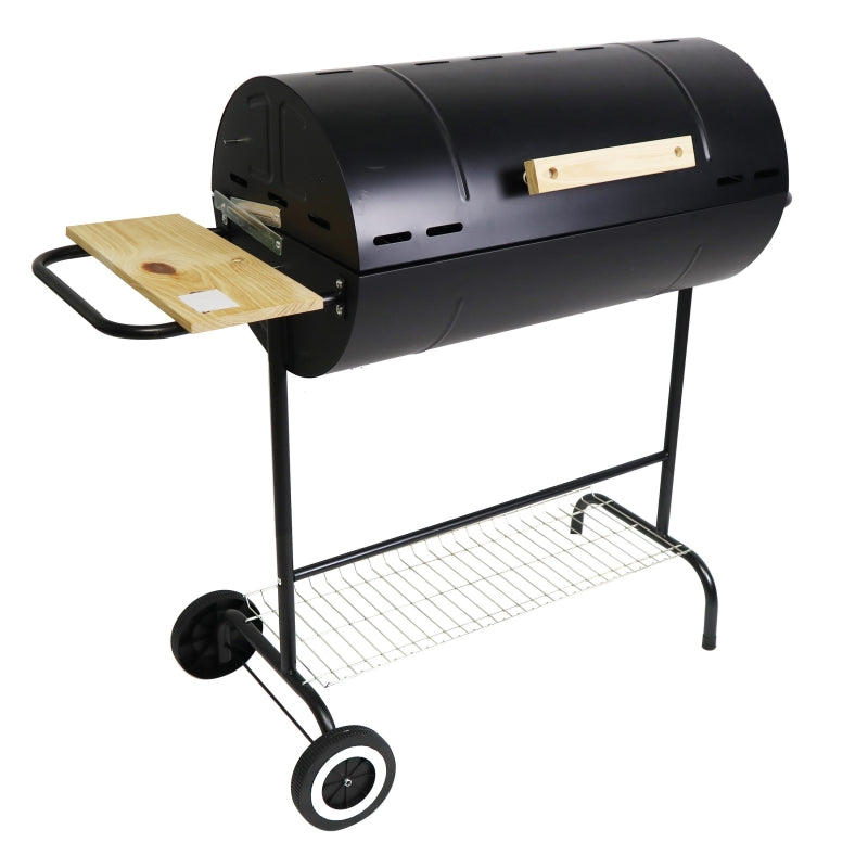 Oil Drum Charcoal Grill With Side Table