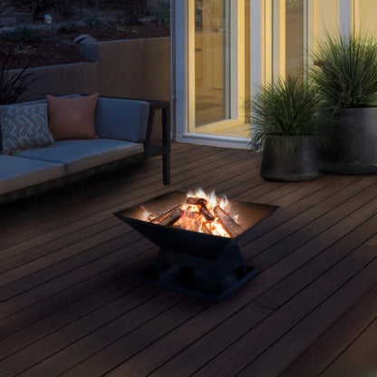 SCB-09 2 IN 1 Outdoor Square Wood-Burning Fire Pit & Grill