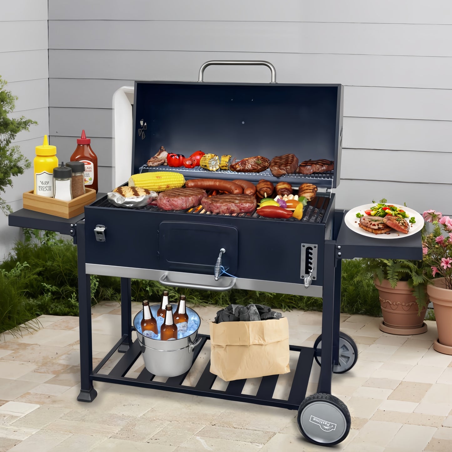 XXXXL Big Trolley Charcoal Barbecue Grill
