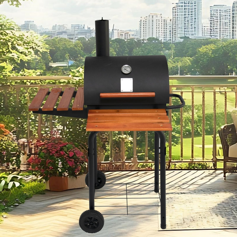 V Shaped Premium Barrel BBQ Smoker Grill
